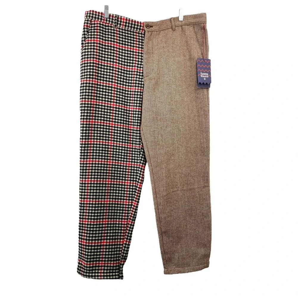 NEW Rowing Blazers houndstooth plaid pants Size 38W Inseam 29.5